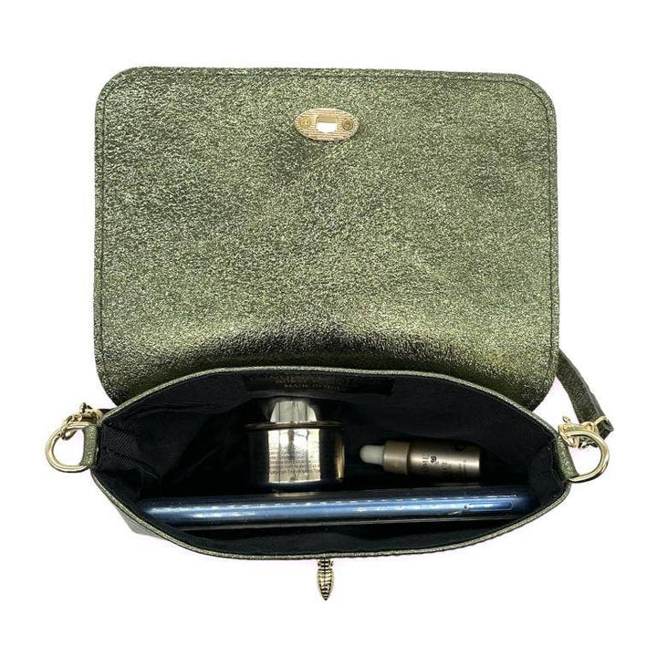 Leather Bag with Bee: Black