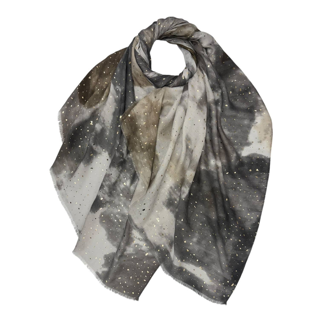 Smoke Marble Mist Scarf: Black
