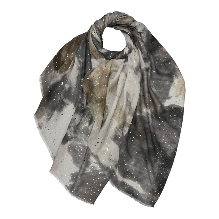 Smoke Marble Mist Scarf: Black