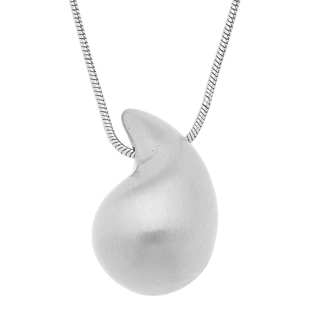 Icon Puffed Teardrop Necklace: Satin Gold