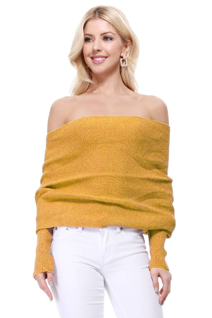 Bolero Sweater Top KC008: BLACK / SM