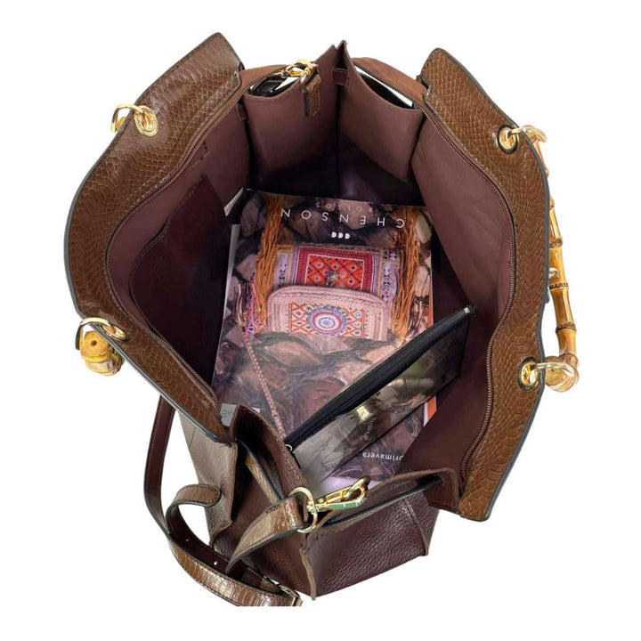 Bag w/ Bamboo Handles: Dark grey