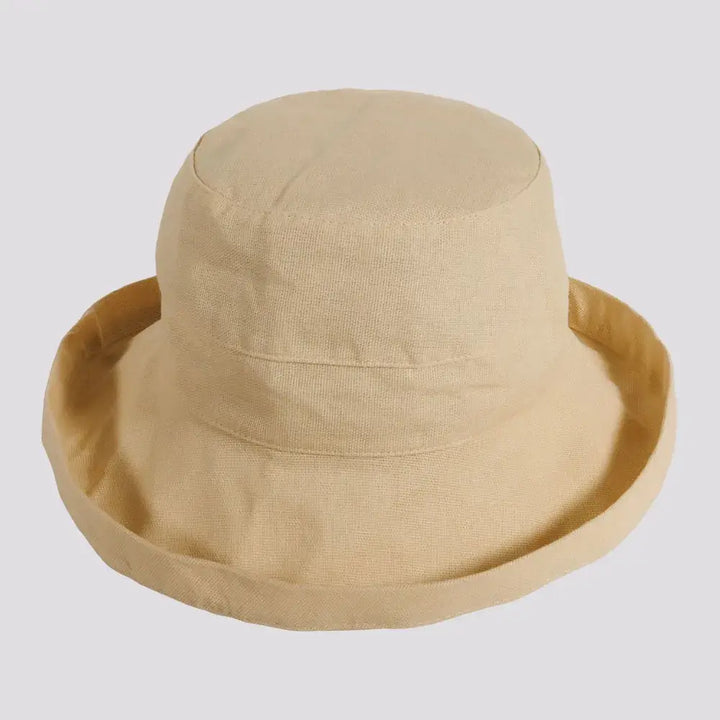 Cotton Sun Bucket Hat: Natural