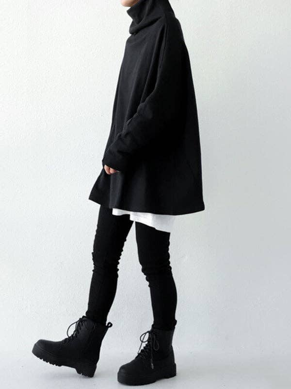 Black&Gray Oversize T-Shirt: BLACK / M