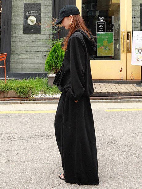 Loose Urban Gray Wide Leg Elastic Waist Pants: LIGHT GRAY / XL