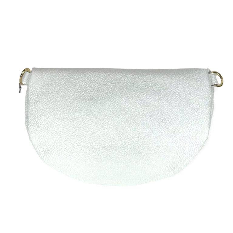 Large Italian Leather Waist Bag: Orange