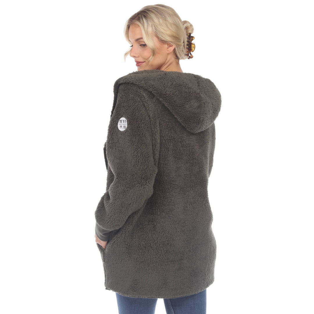 Plush Hooded Cardi: Camel / L/XL