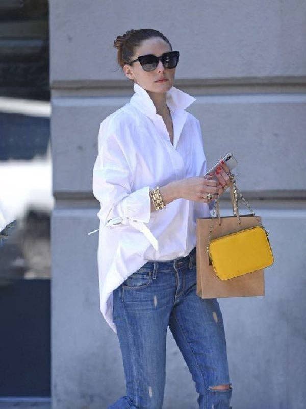 Letter Printed White Blouse / L