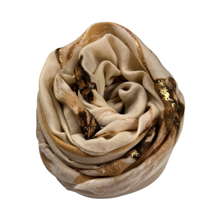 Dusty miller flower scarf: Cream