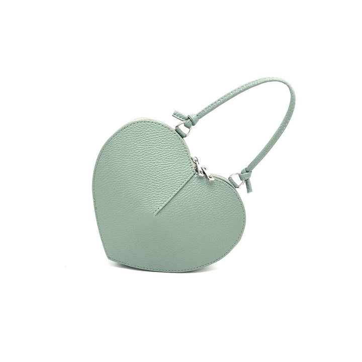 Heart Leather bag, Made in Italy,112587: Orange