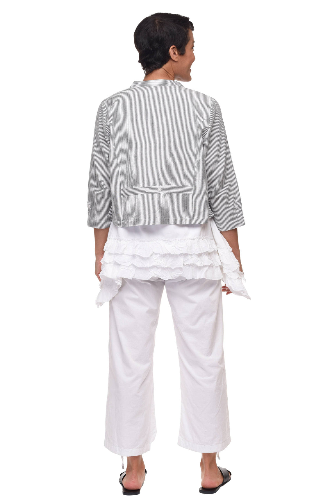 Tulip Clothing - CV13 Dakota Jacket Top in Ticking Stripe*: XS