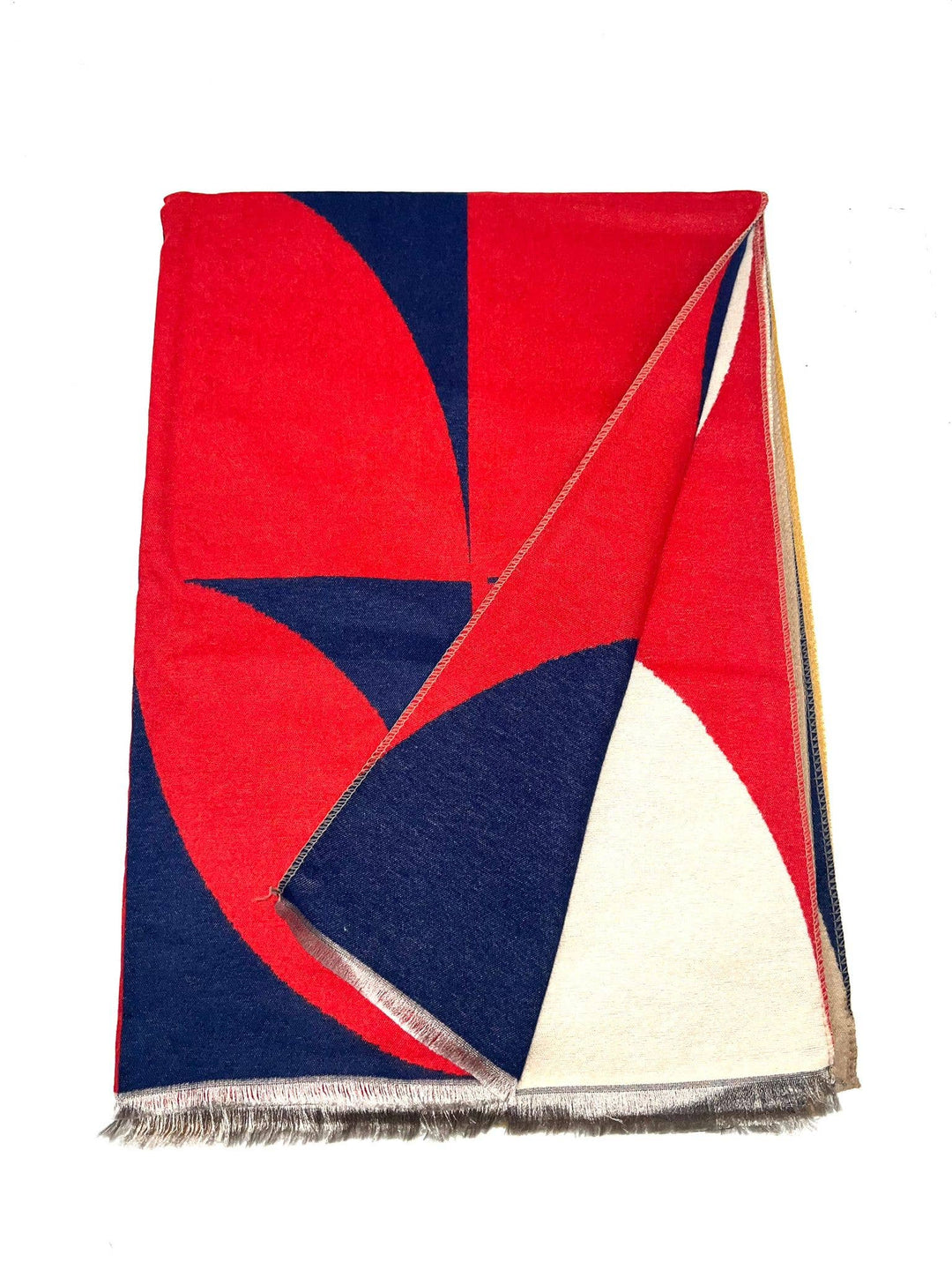 Chic Scarf with Geo Pattern: Red