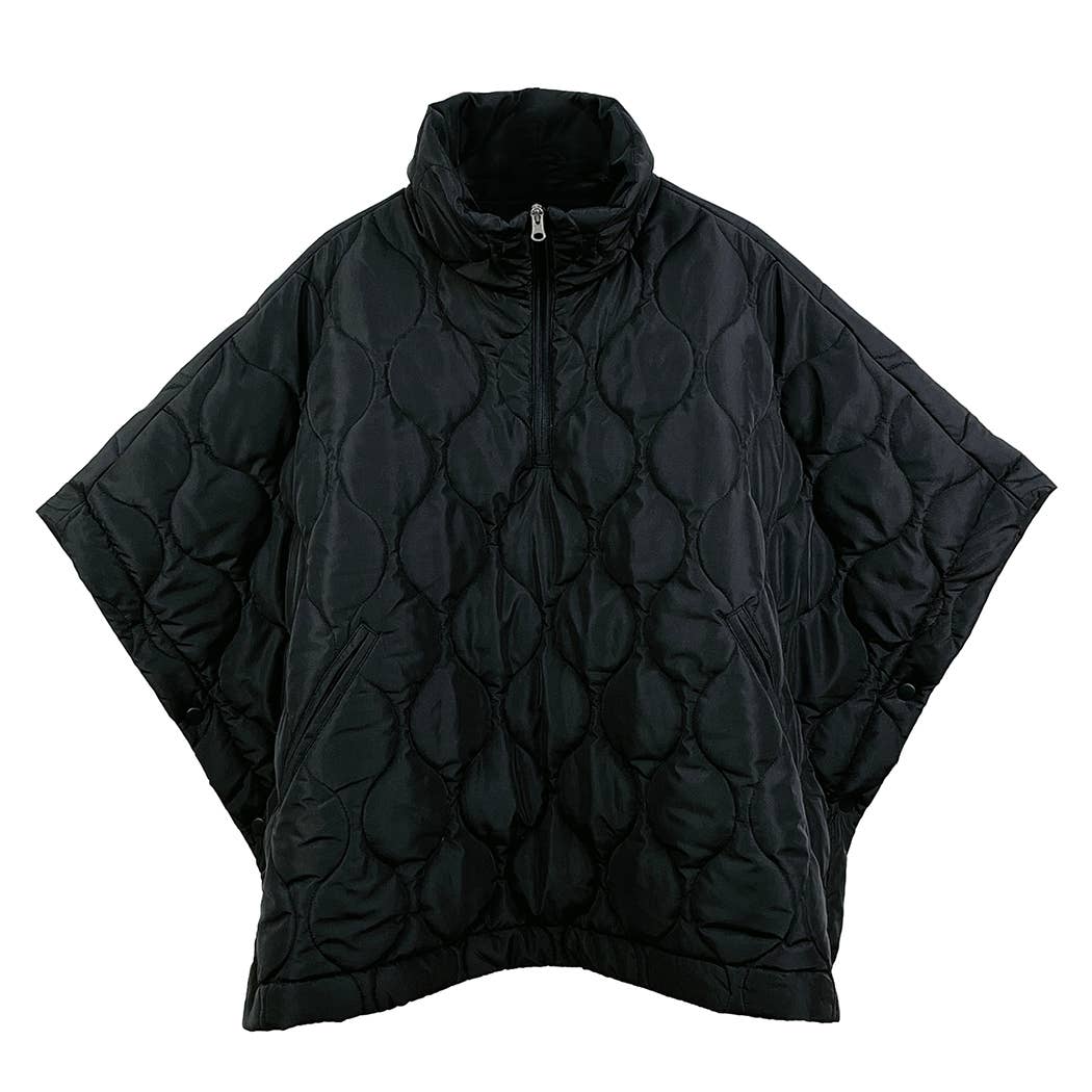 Quilted Cape Poncho Jacket : IVY / O/S