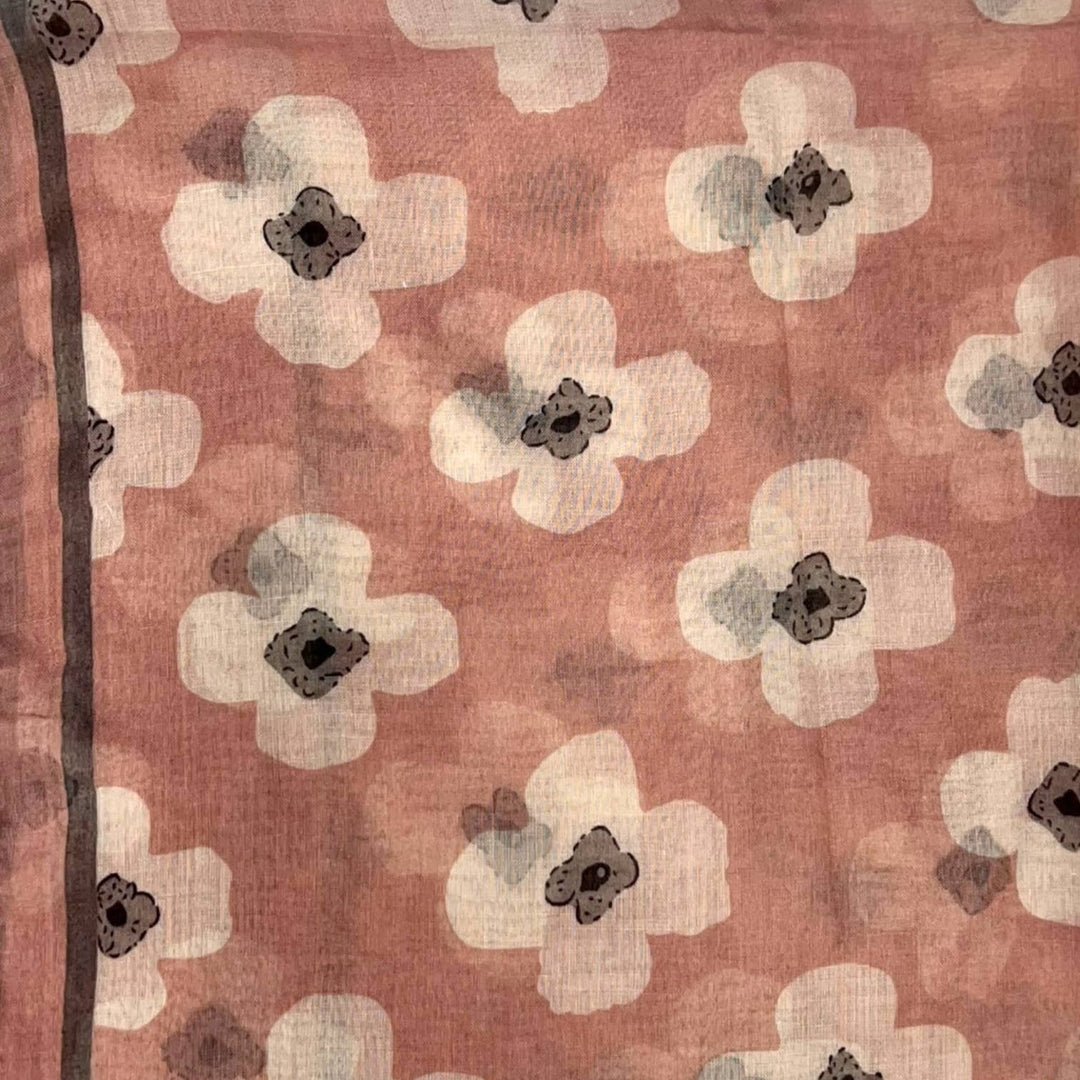 Daisy printed scarf: Black