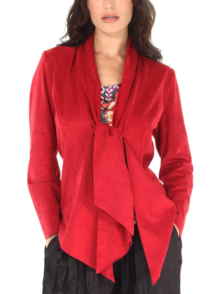 Tie Front Jacket: Chocolate / L