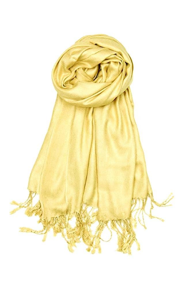 Yellow Color Fashion Pashmina Shawl Scarf