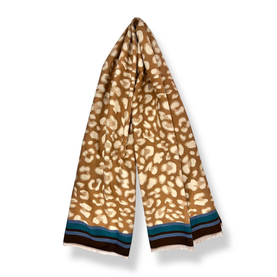 Leopard print cashmere: Teal