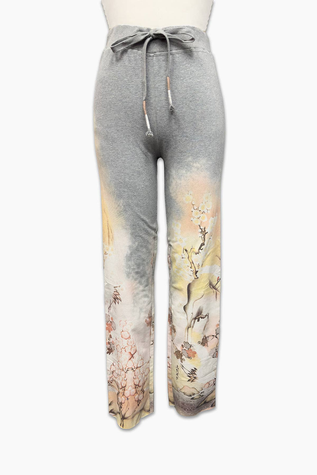 Crane Print Lounge Pant: Gray / XL