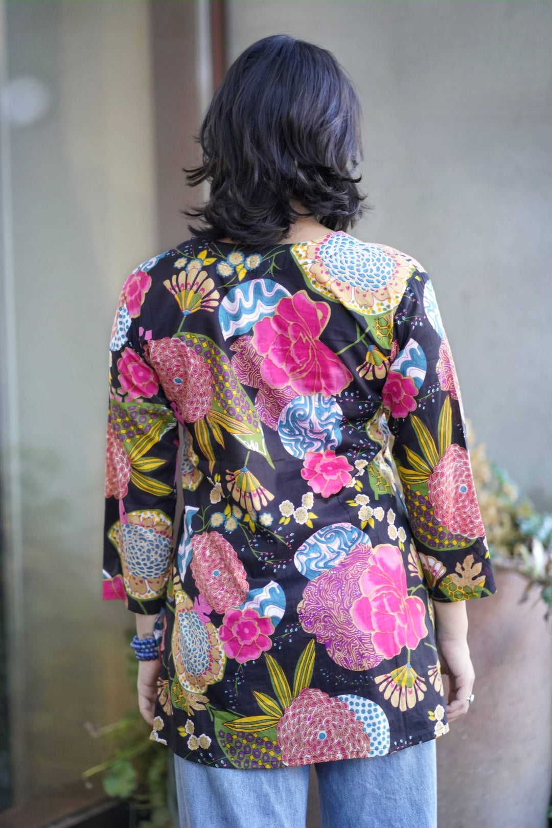 Beau Cotton Tunic: Black Multi / XXL