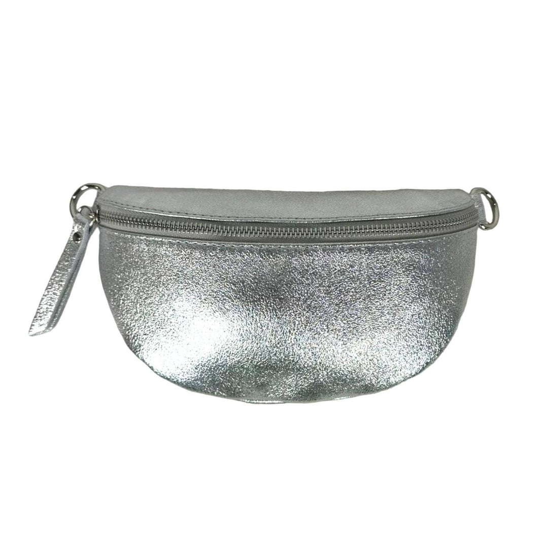 Metallic Leather Waist Bag: Bronze