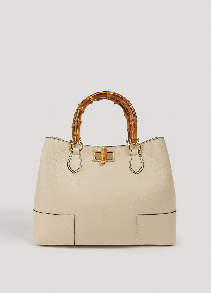 Bamboo Bag in Leather – Made in Italy Nero