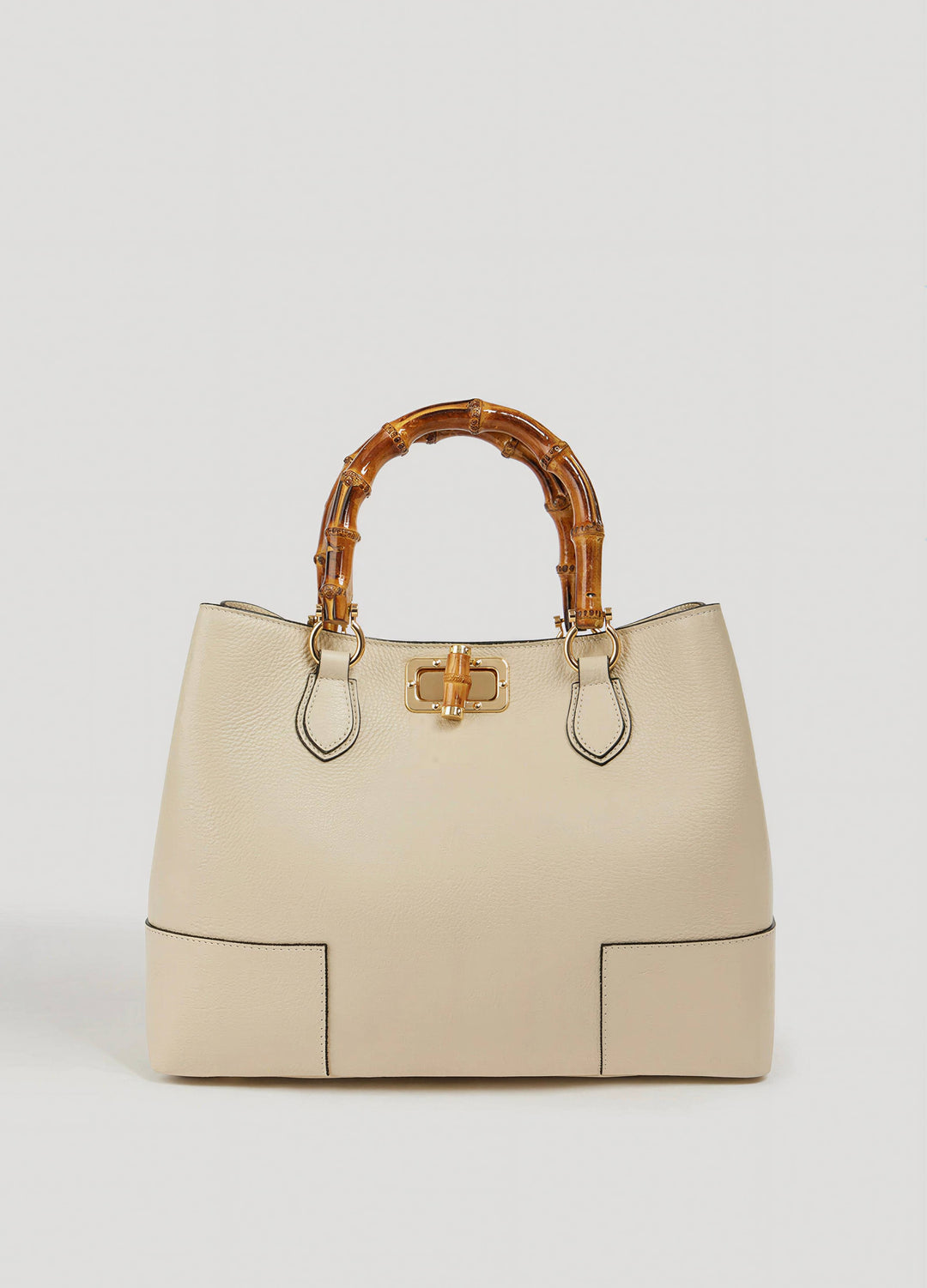 Bamboo Bag in Leather – Made in Italy Moro