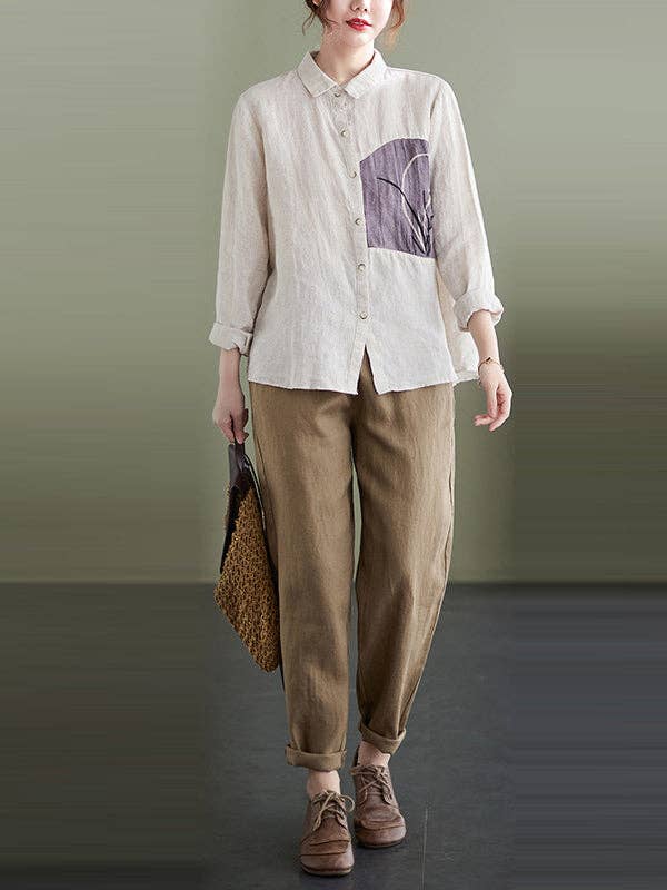Embroidered  Tops: APRICOT / L