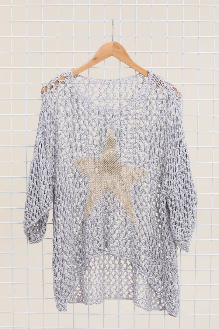 Cotton knit sweater star 100% cotton: Jeans