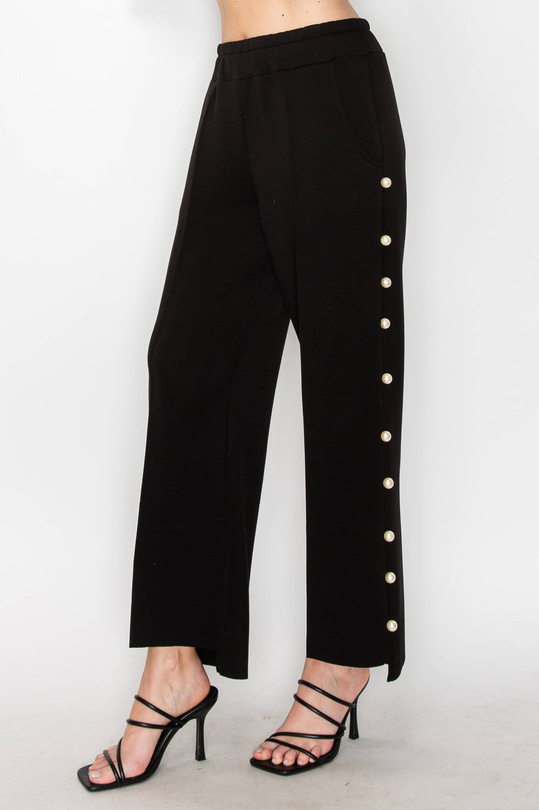 Farrah French Scuba Pant: White / M