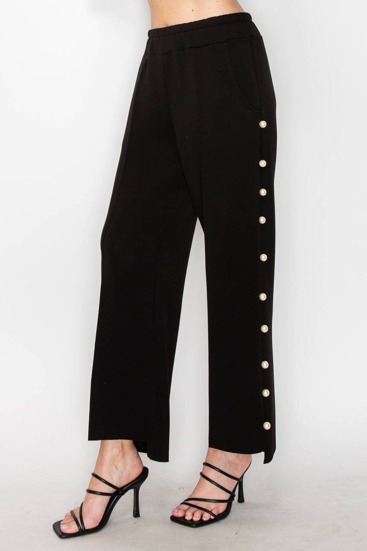 Farrah French Scuba Pant: White / M