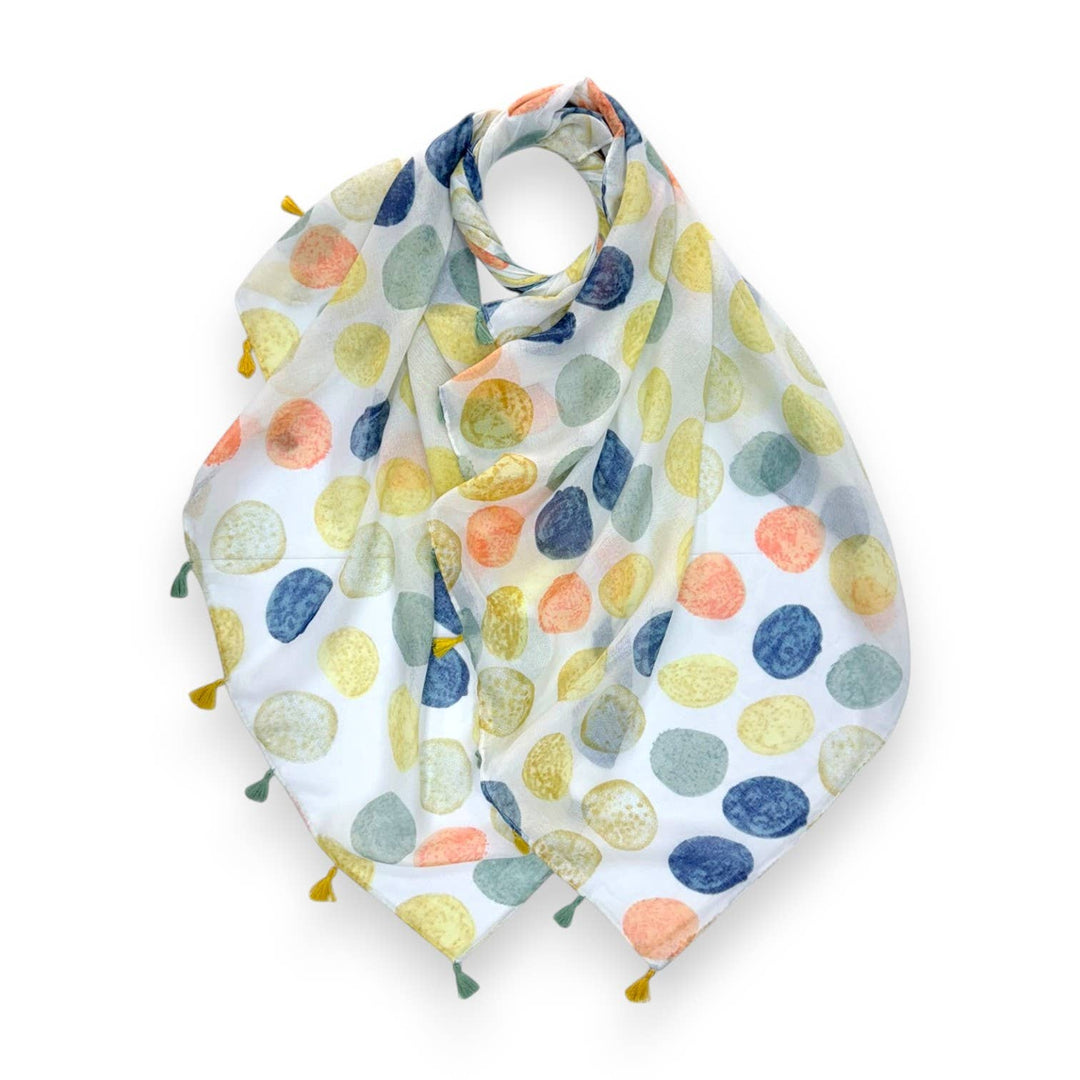Polka Dot Scarf with Tassels