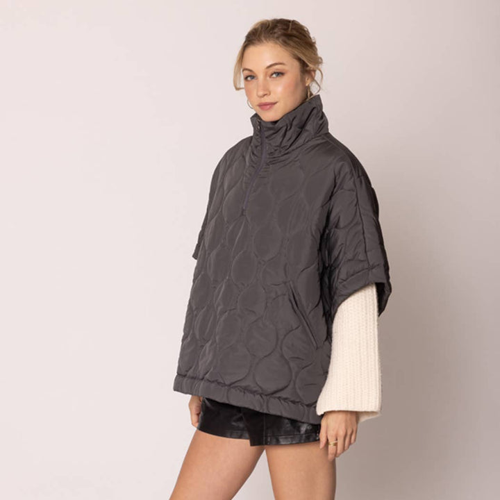 QUILT JKT/ONE SZ CHARC