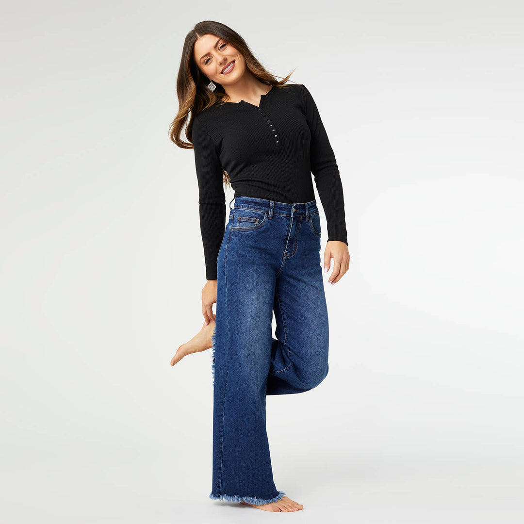 Wide Leg: M / Dark Denim