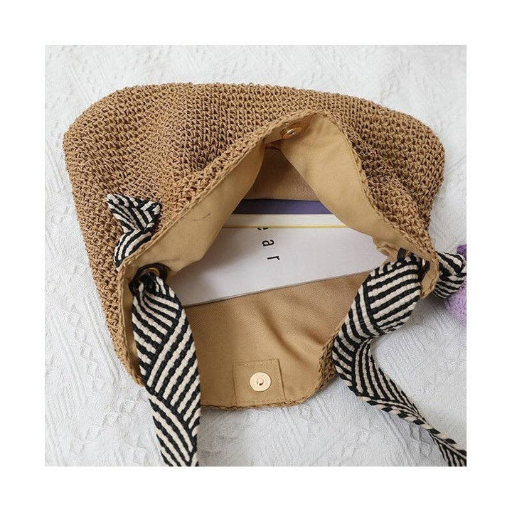 Straw Woven Beach Bag : COFFEE