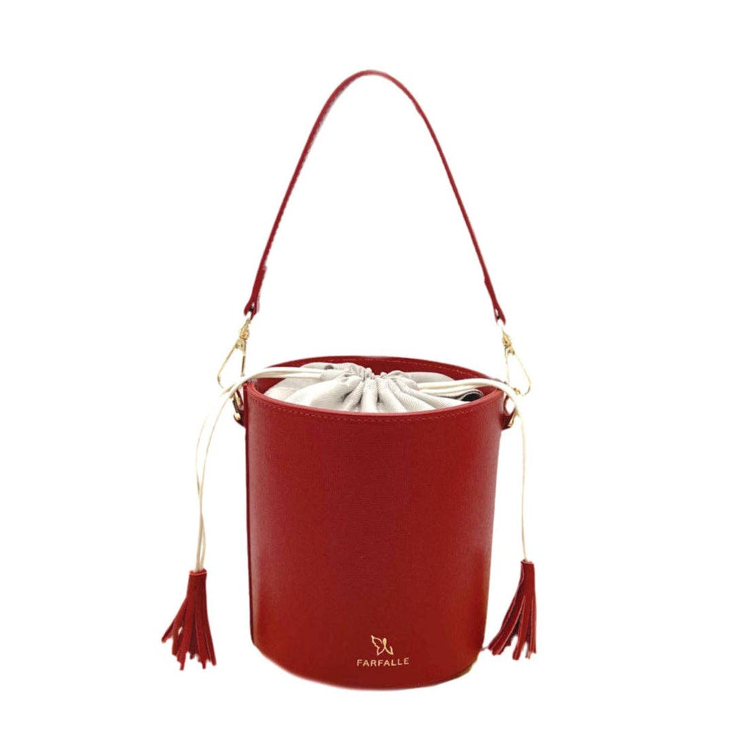 Leather bucket bag, Made in Italy, 112613: Camel