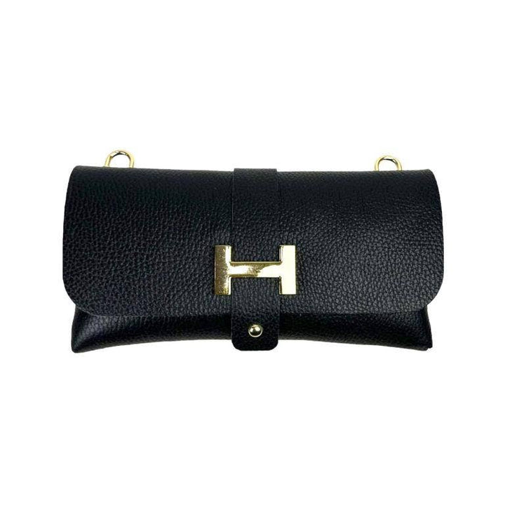 Leather Bag with Chain Handle: Electric Blue