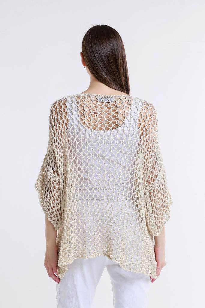 Daisy Open Knit Sweater (BSS302D): Black