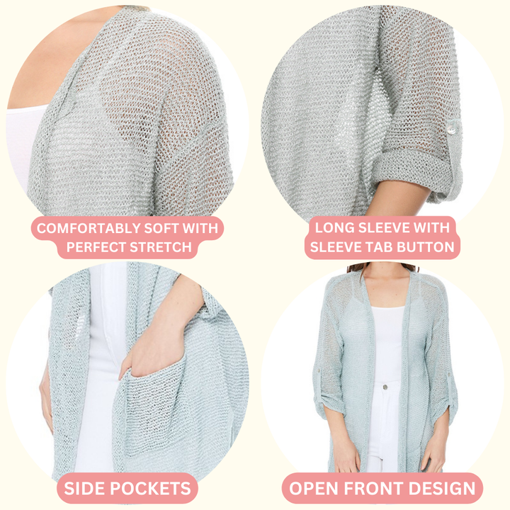 Cardigan with Pockets: TAUPE / ML