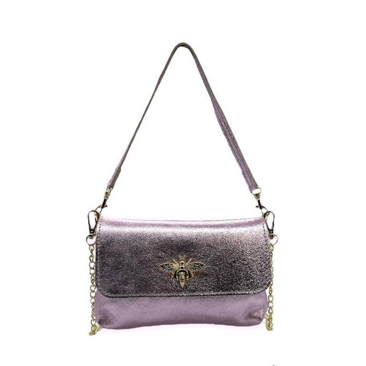 Leather Bag with Bee: Black