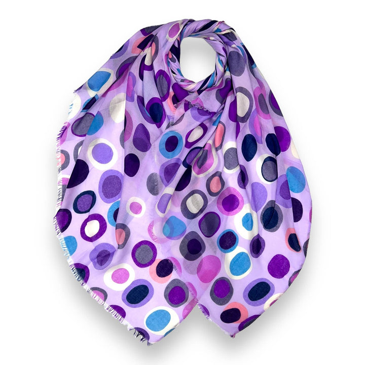 Retro style dots scarf : White