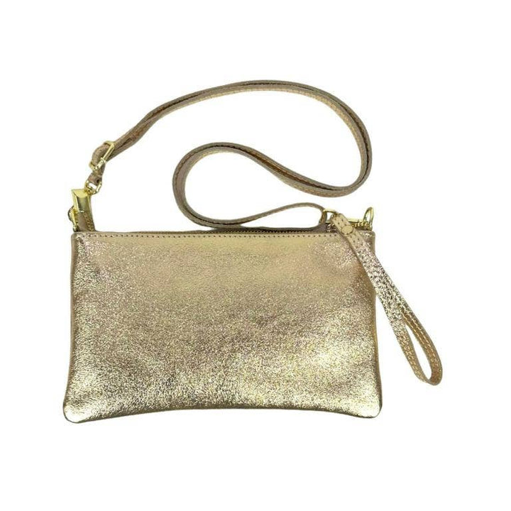 Leather Bag with Shiny: Gold