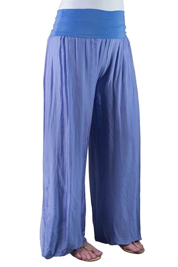 Foldover Waist Silk Pant (PL203):Army