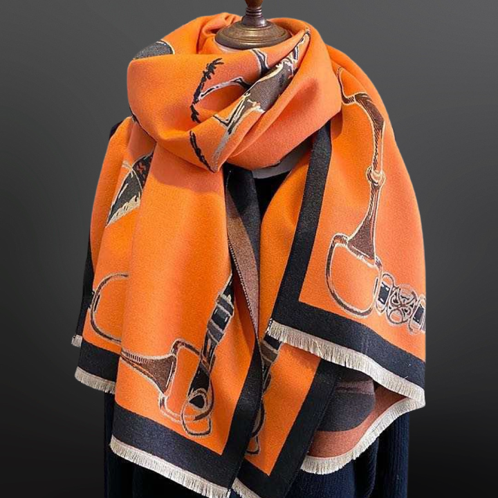Equipage - Fox Hunter Jumper English Side Saddle Equestrian Horse Scarf: Orange