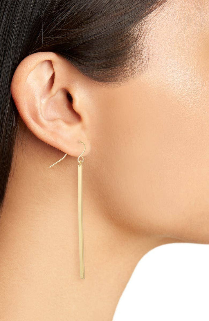 Bar Drop Earring: Gold