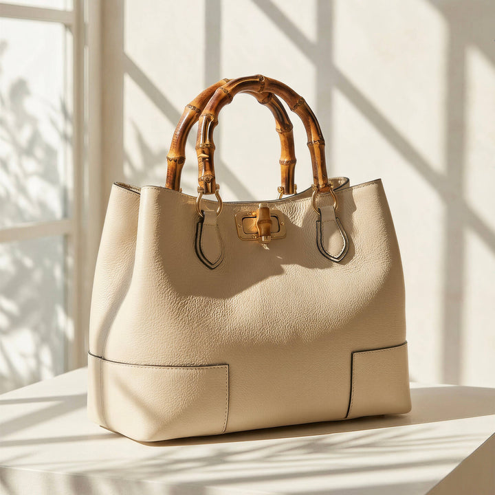 Bamboo Bag in Leather – Made in Italy Nero