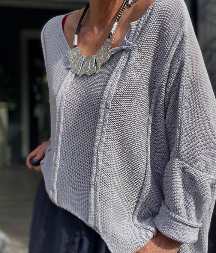 61113 100% COTTON SWEATER: Beige