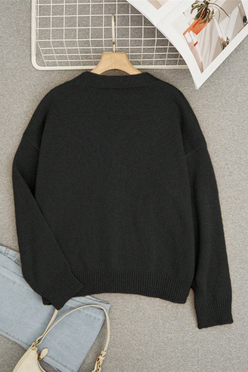 Bee  Cardigan: BLACK / S