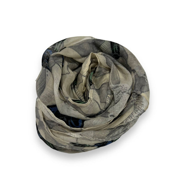 Butterfly print scarf: Grey