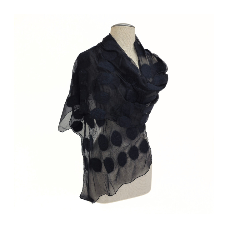 Polka Dotted Felt Soft Scarf