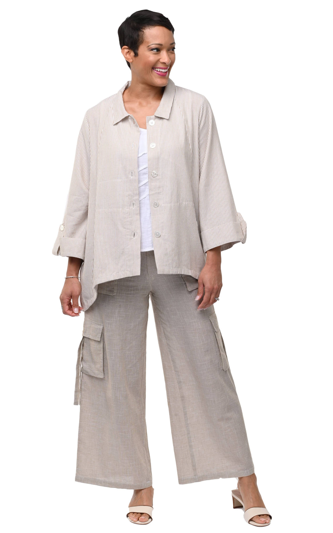 Tulip Clothing - CV1269 Leigh Jacket in Crockery Stripe*: XL